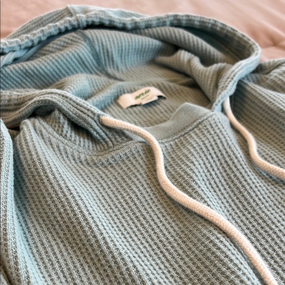 Oversized Aerie mint green Waffle Knit Hoodie - Picture 3 of 4